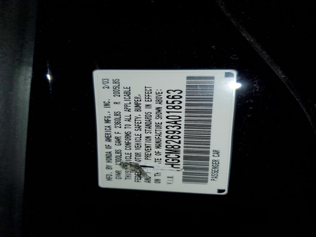 2003 HONDA ACCORD EX photo 12