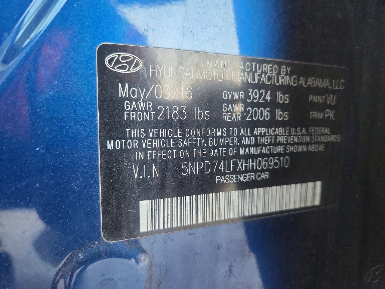 2017 HYUNDAI ELANTRA SE photo 12