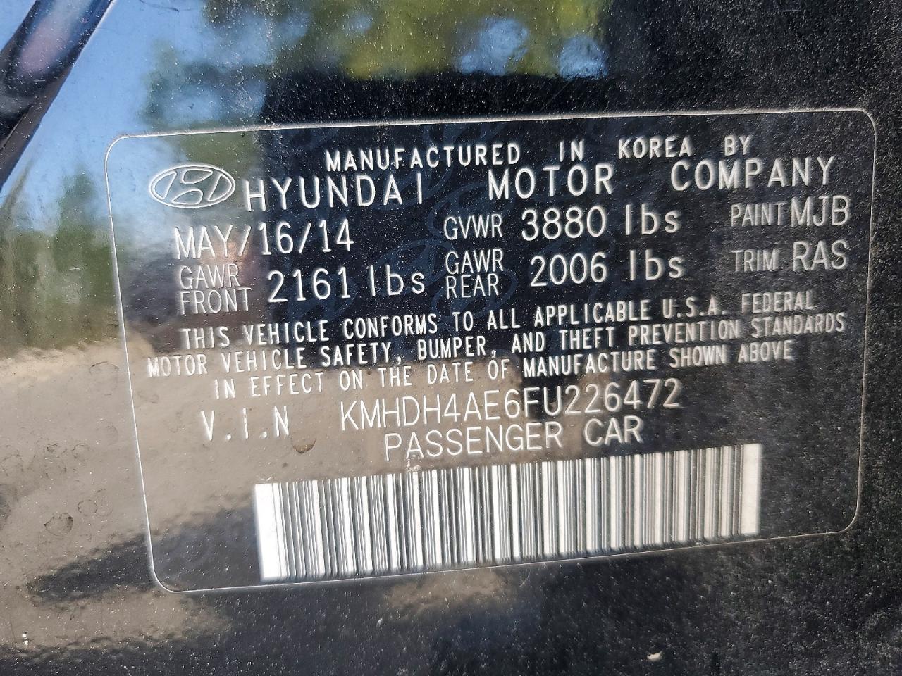 2015 HYUNDAI ELANTRA SE photo 23
