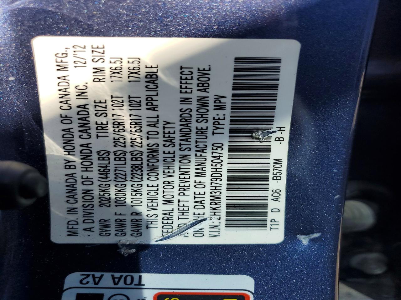 2013 HONDA CR-V EXL photo 13