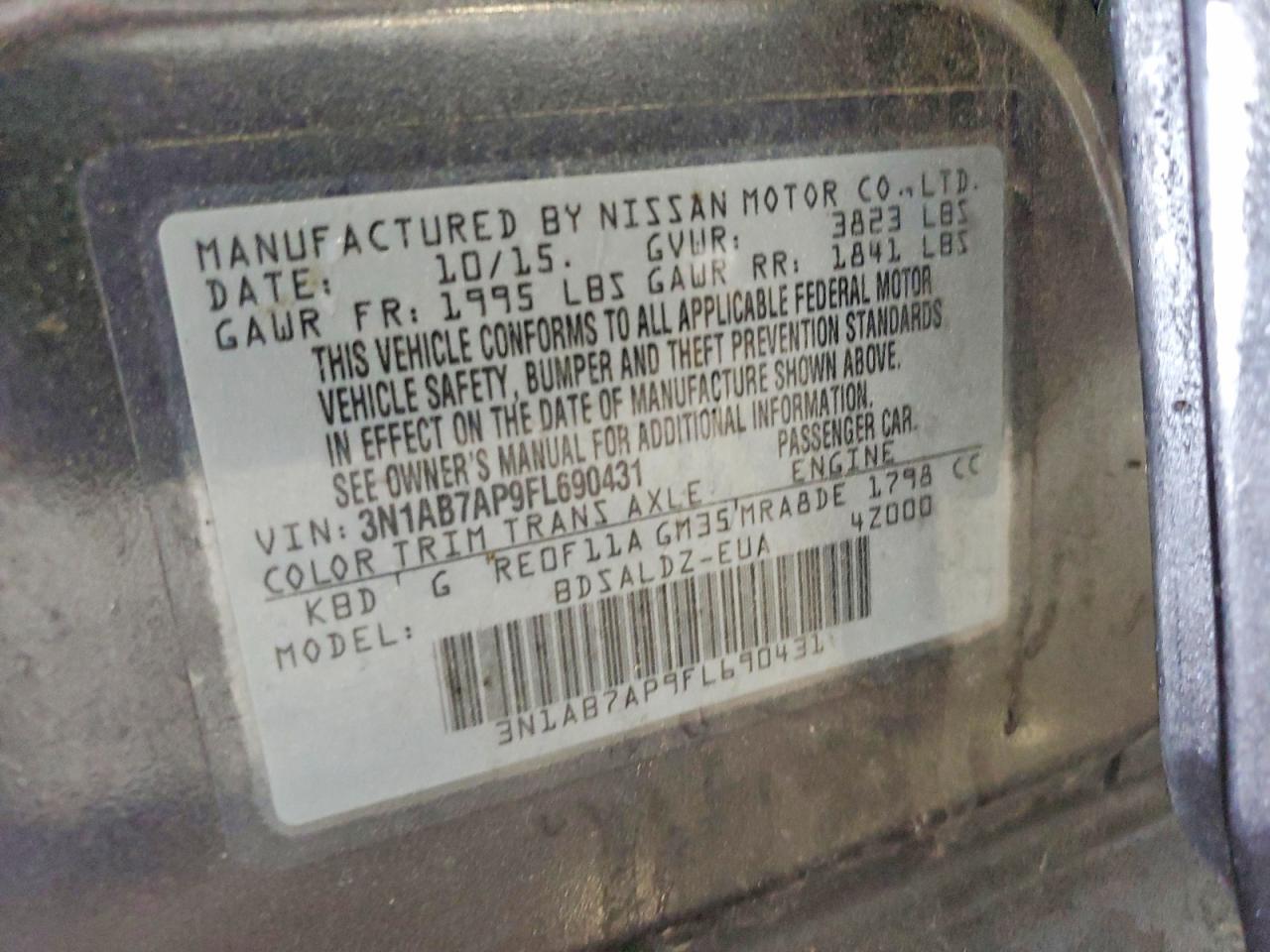 2015 NISSAN SENTRA SV photo 23