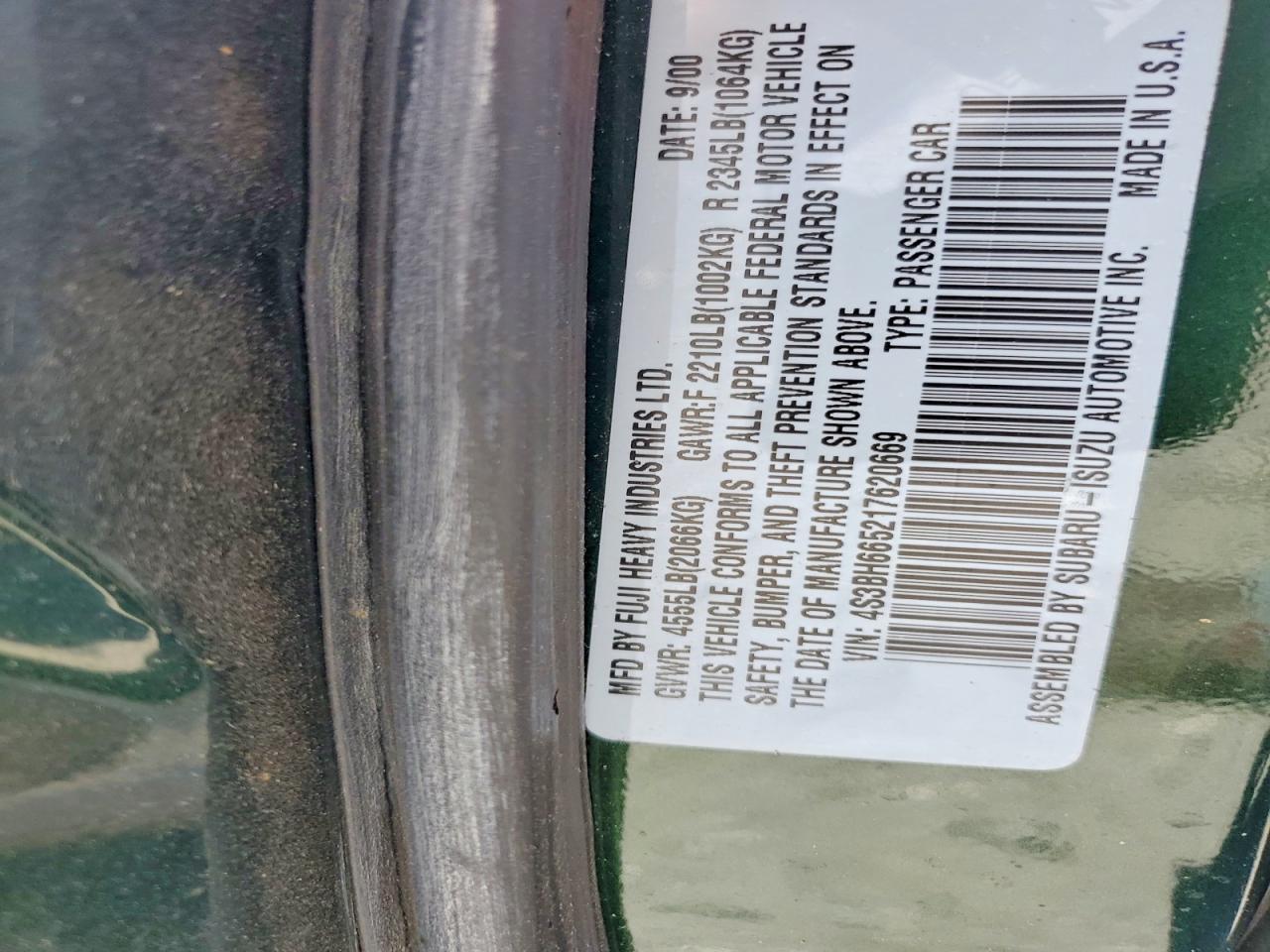2001 SUBARU LEGACY OUTBACK photo 25