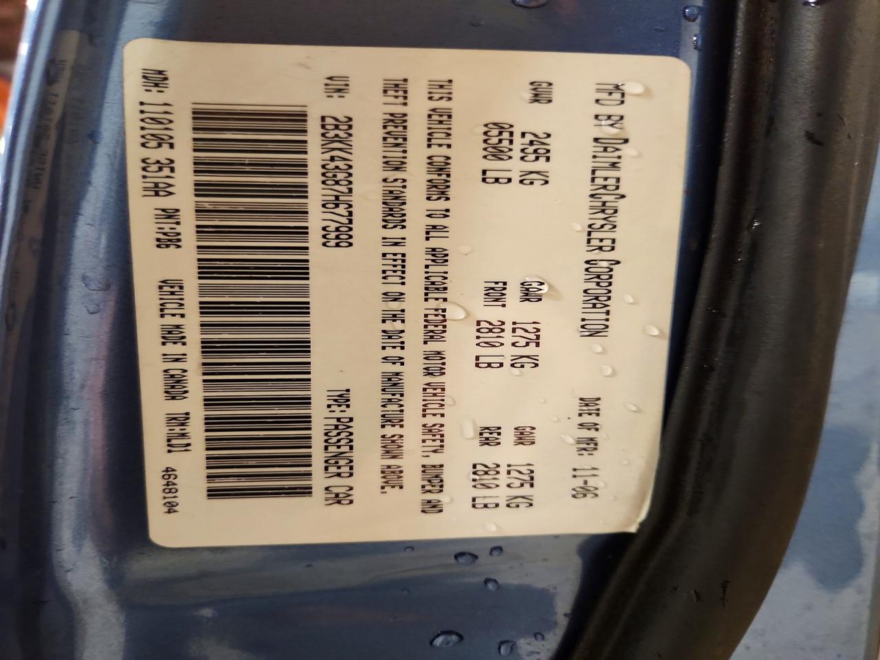 2007 DODGE CHARGER SE photo 23