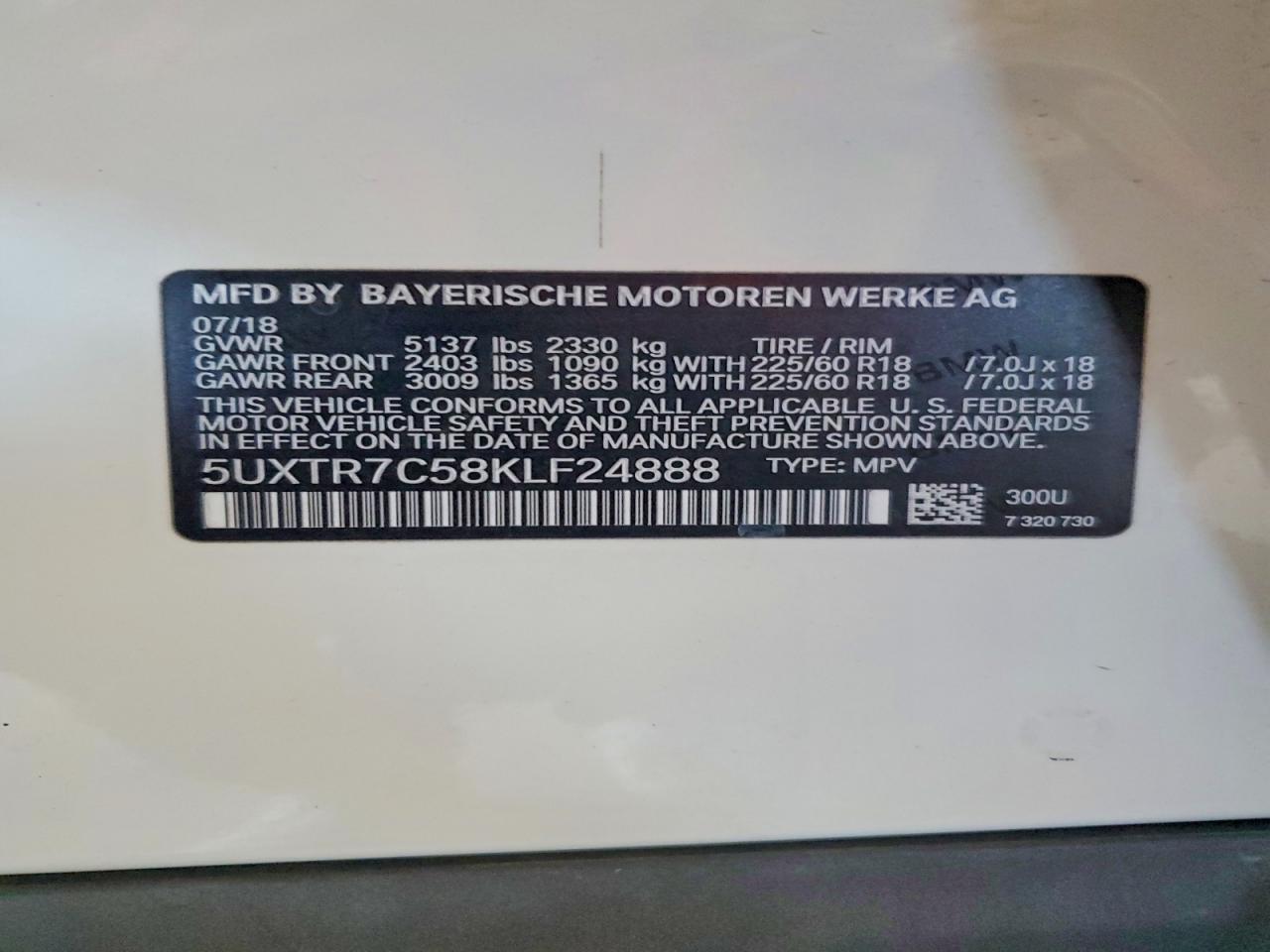 2019 BMW X3 SDRIVE30I photo 23