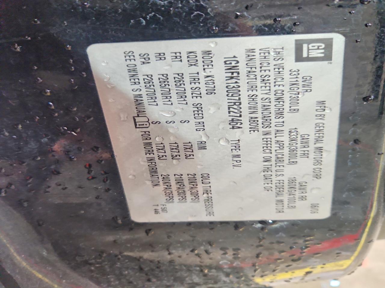 2007 CHEVROLET TAHOE K1500 photo 13