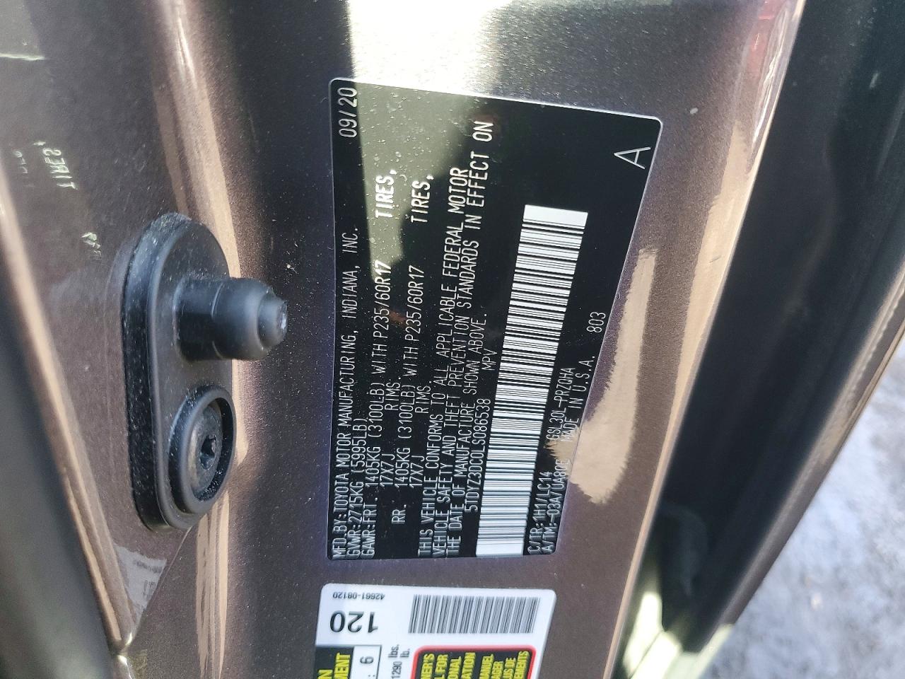 2020 TOYOTA SIENNA XLE 8-PASSENGER photo 25