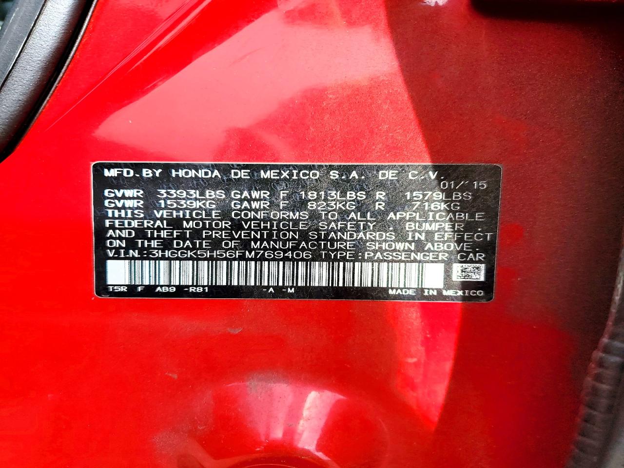 2015 HONDA FIT LX photo 37