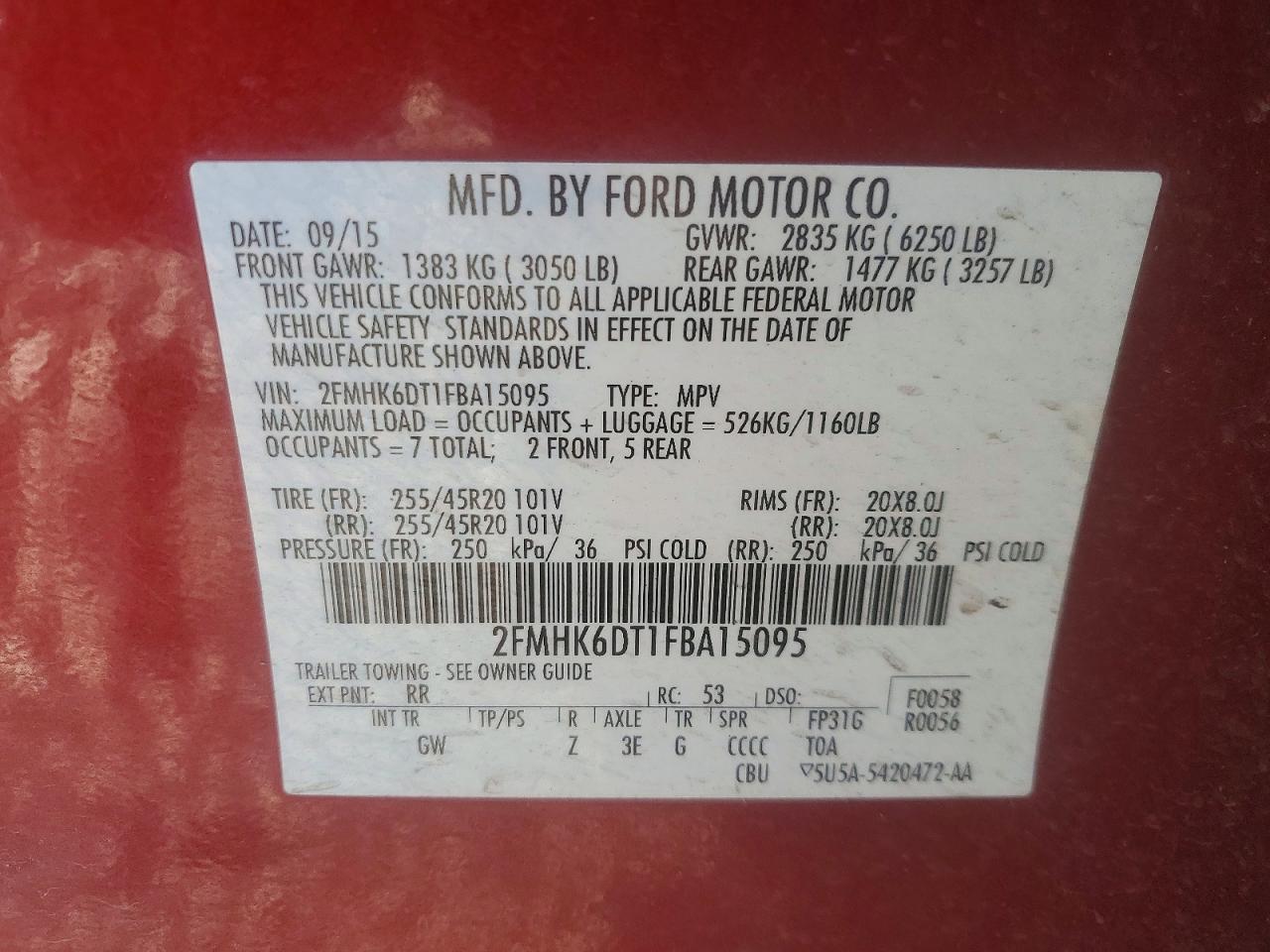 2015 FORD FLEX LIMITED photo 13