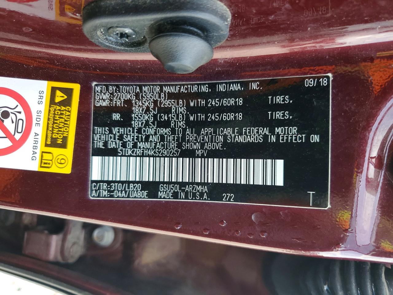 2019 TOYOTA HIGHLANDER XLE photo 25