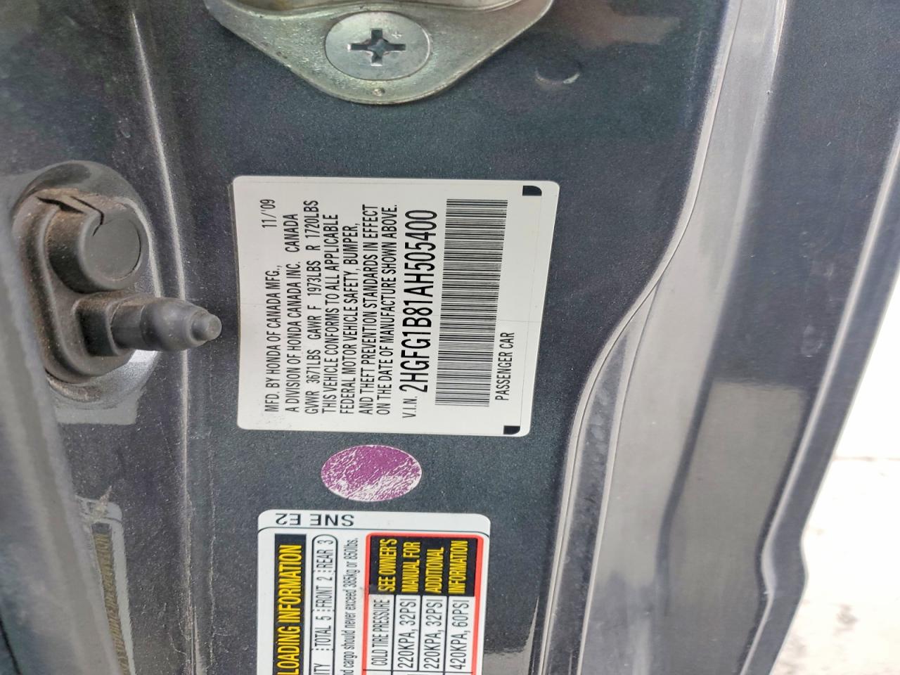 2010 HONDA CIVIC EX photo 22