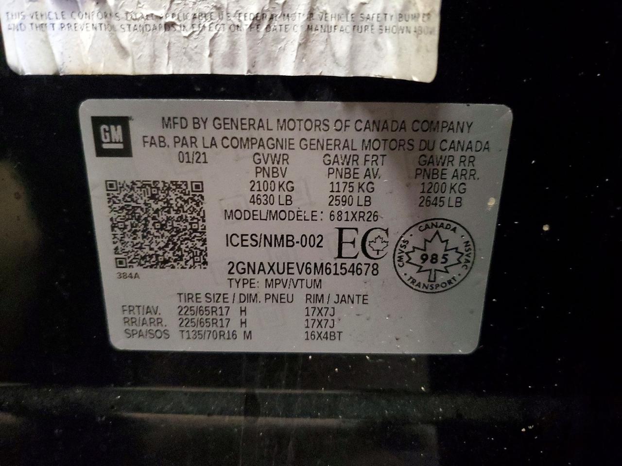 2021 CHEVROLET EQUINOX LT photo 25