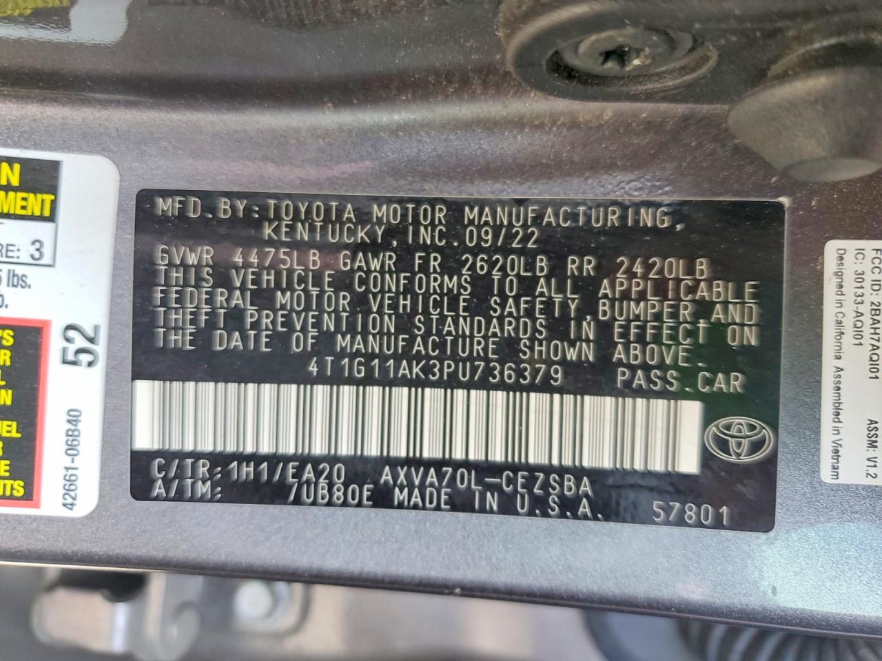 2023 TOYOTA CAMRY SE photo 34