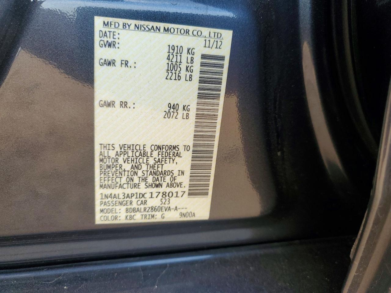 2013 NISSAN ALTIMA 2.5 photo 34