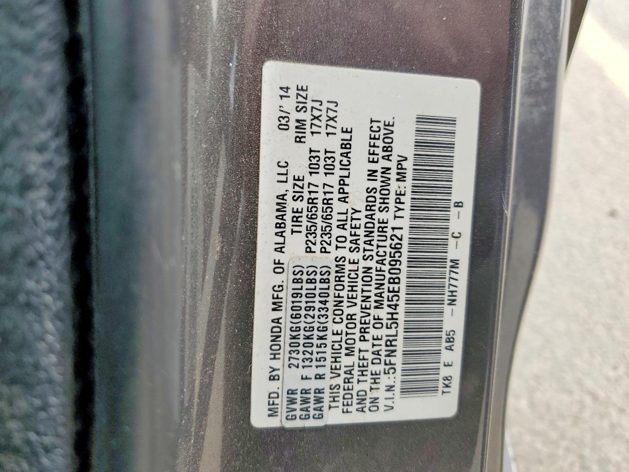 2014 HONDA ODYSSEY EX photo 13