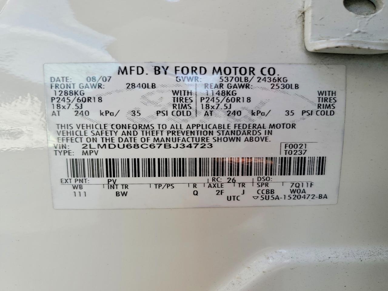 2007 LINCOLN MKX photo 25