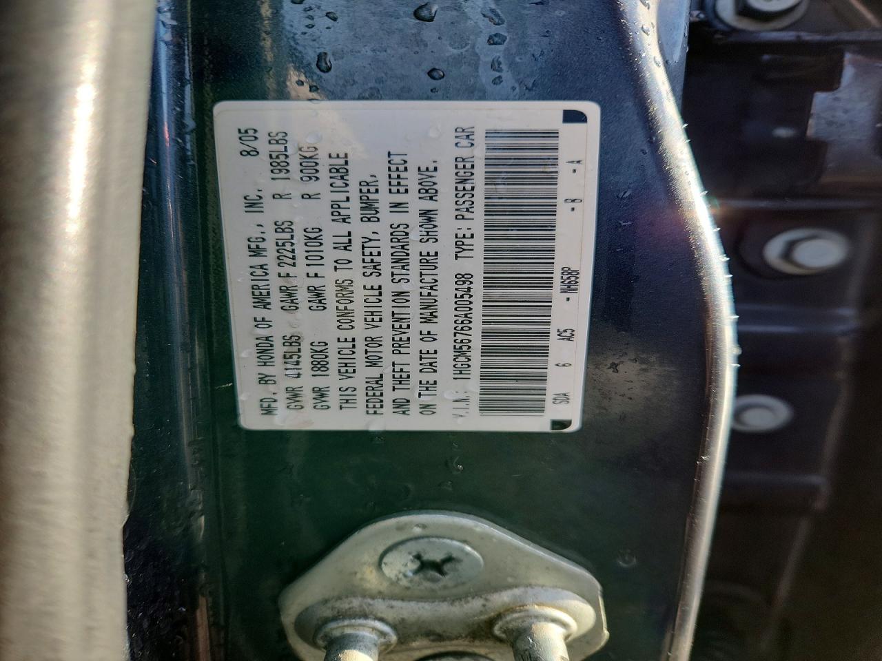 2006 HONDA ACCORD EX photo 23