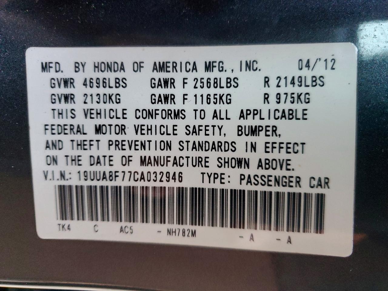 2012 ACURA TL photo 37