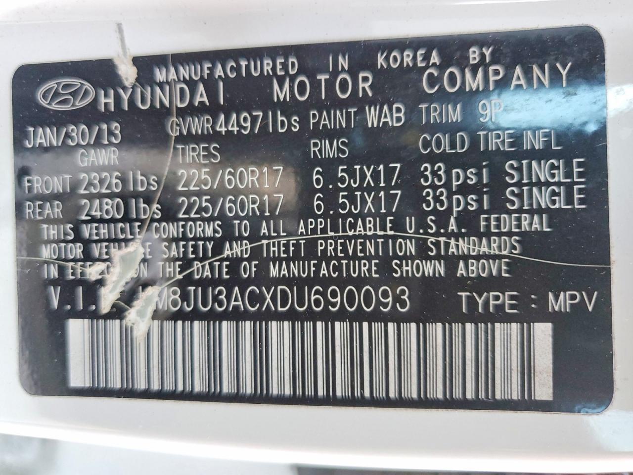 2013 HYUNDAI TUCSON GLS photo 13