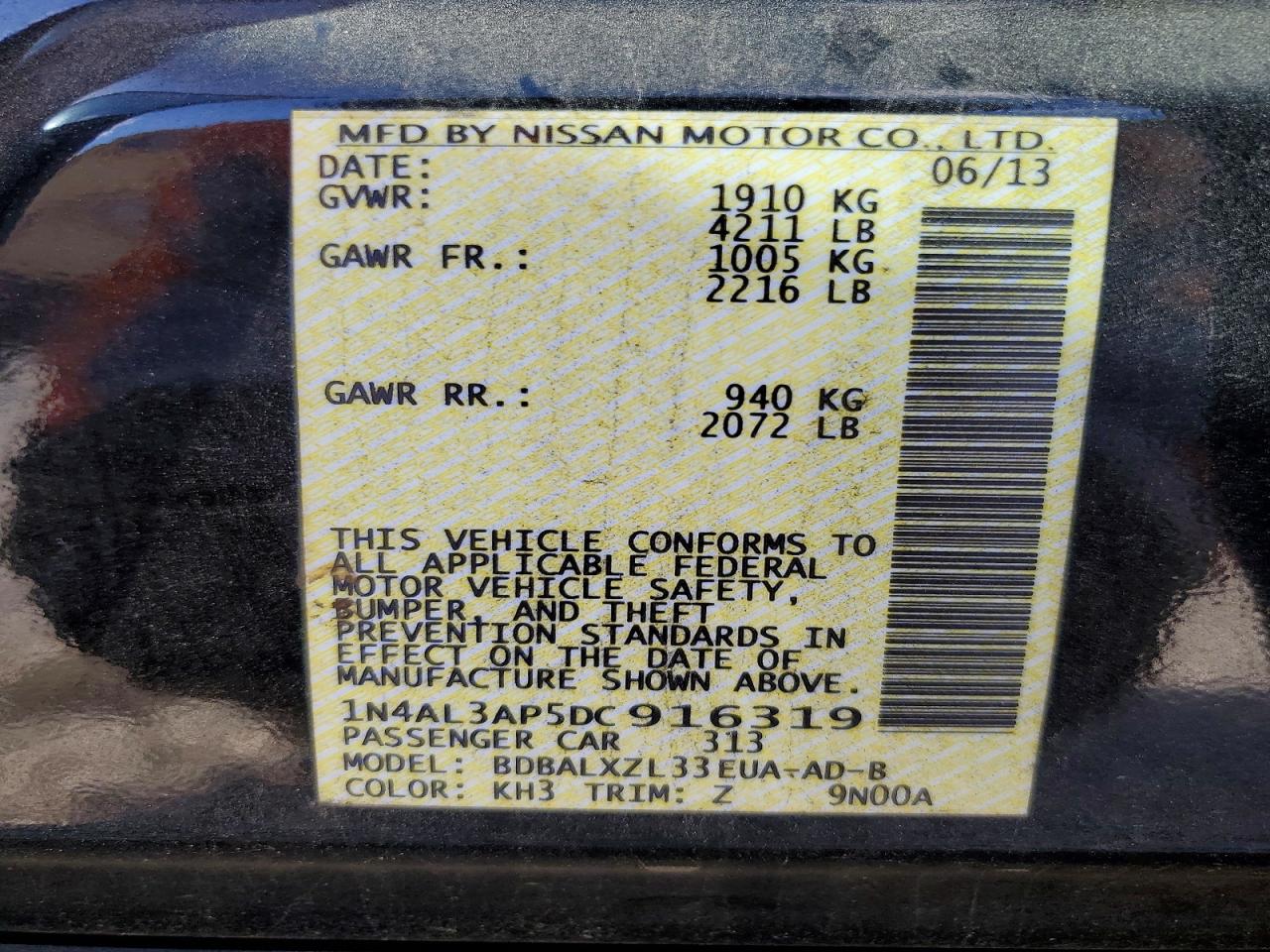 2013 NISSAN ALTIMA 2.5 photo 13