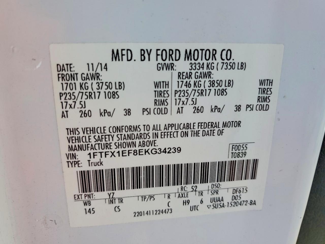 2014 FORD F150 SUPER CAB photo 12