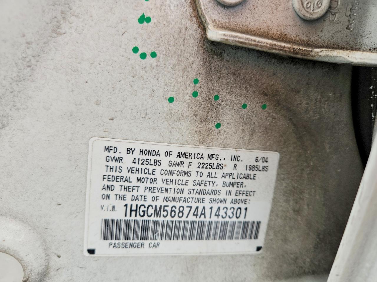 2004 HONDA ACCORD EX photo 23