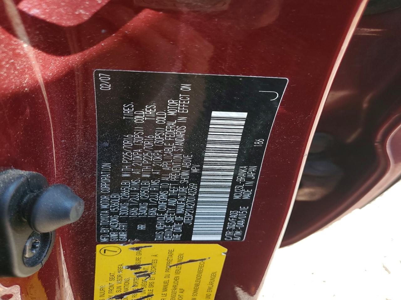 2007 TOYOTA HIGHLANDER BASE photo 40