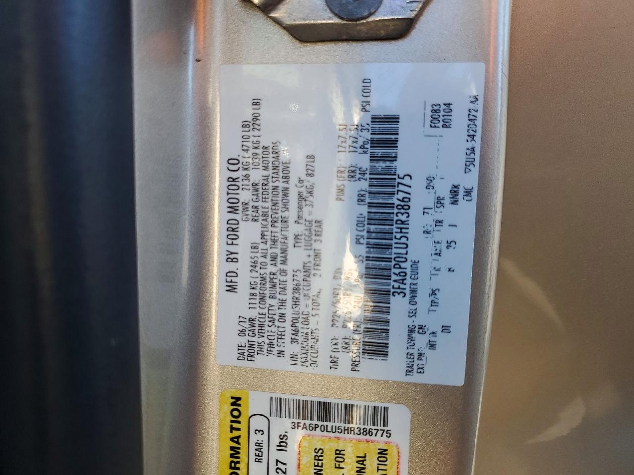 2017 FORD FUSION SE HYBRID photo 13