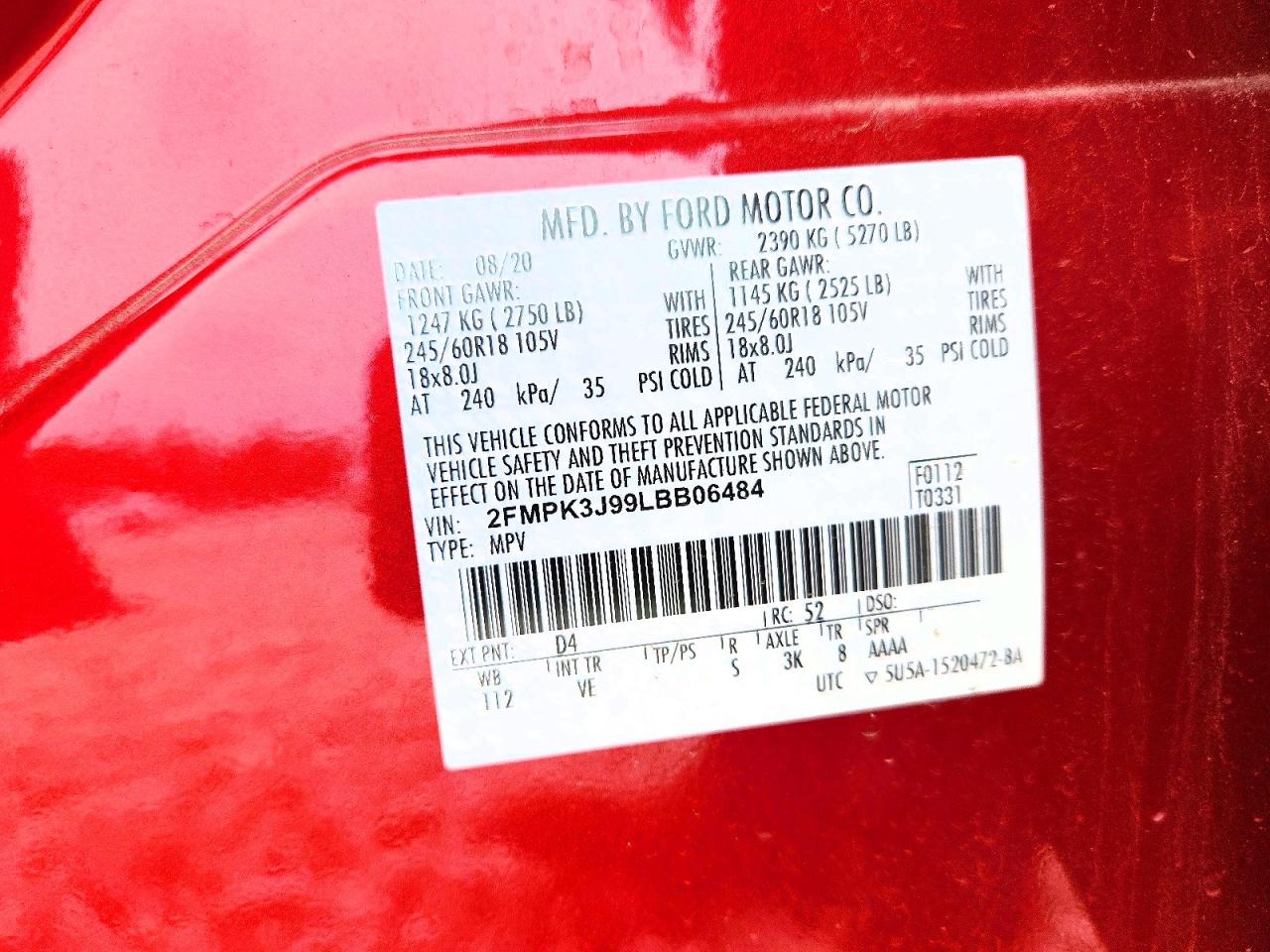 2020 FORD EDGE SEL photo 25