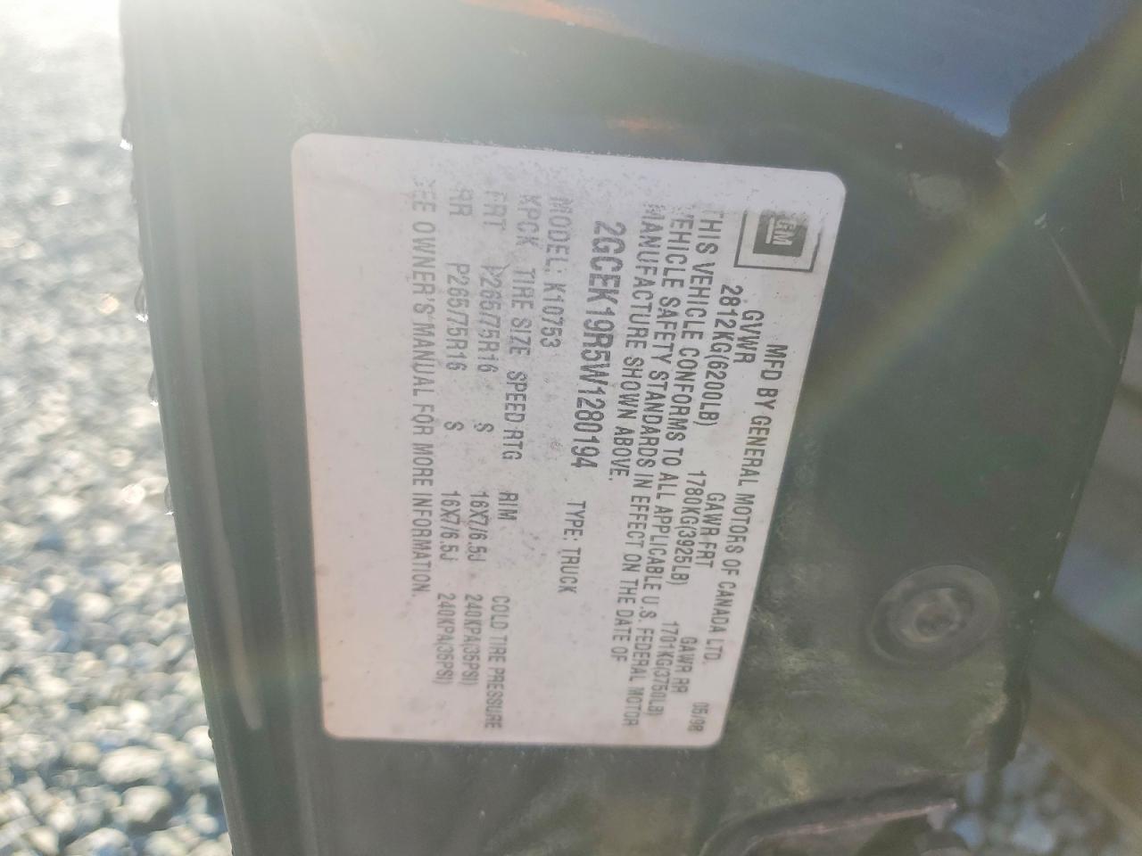1998 CHEVROLET GMT-400 K1500 photo 12