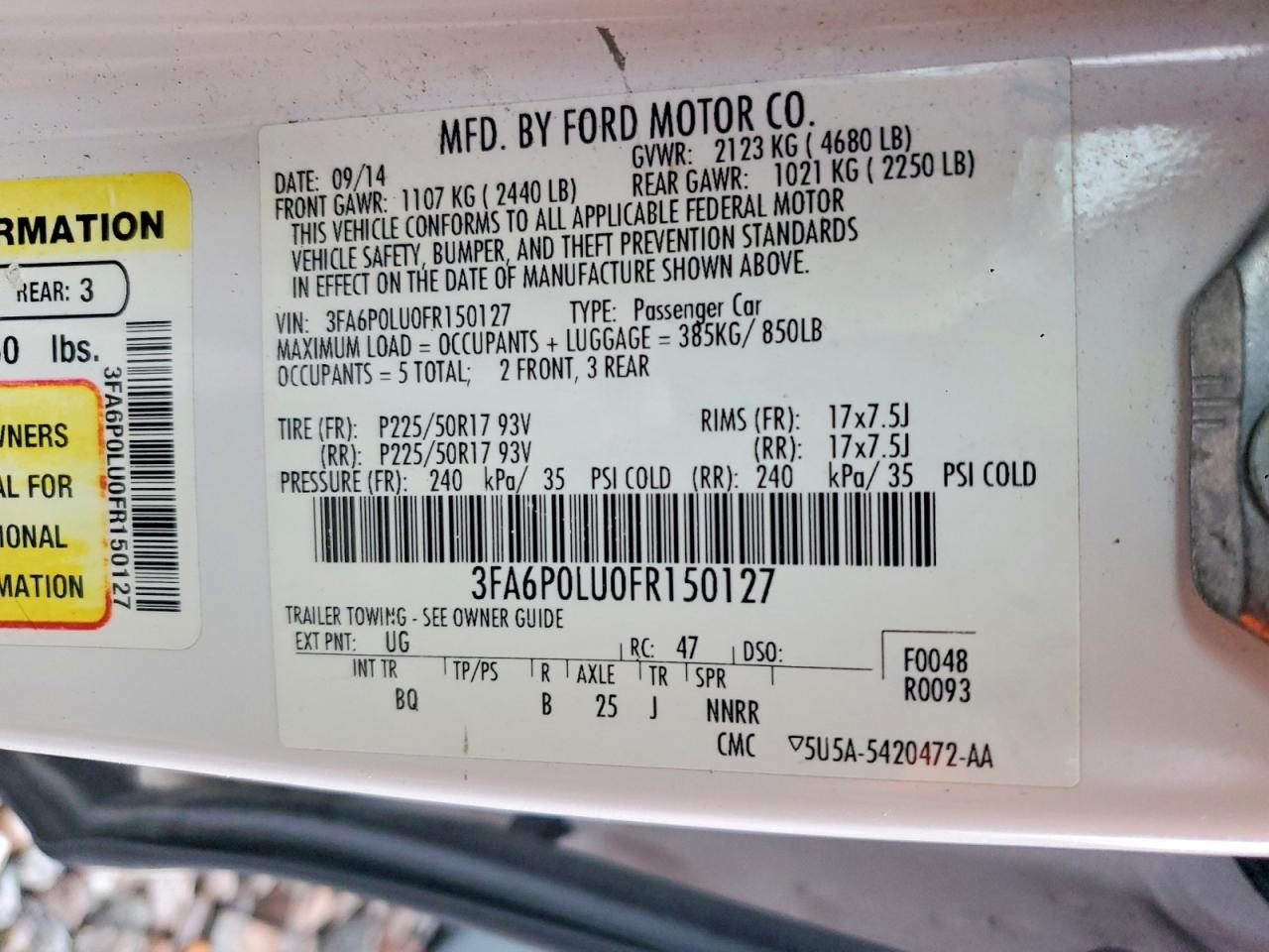 2015 FORD FUSION SE HYBRID photo 34