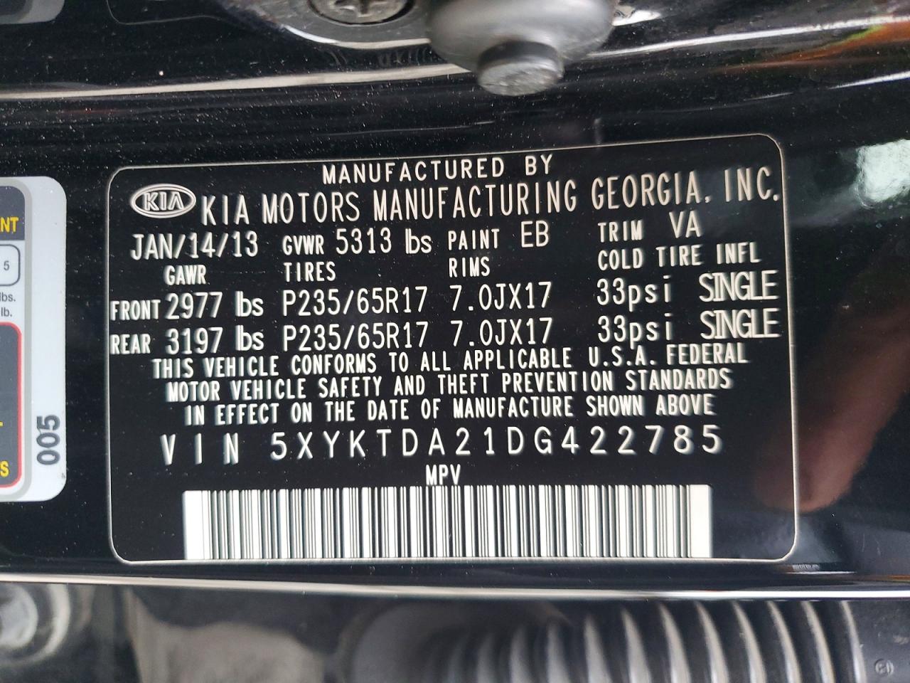 2013 KIA SORENTO LX photo 13