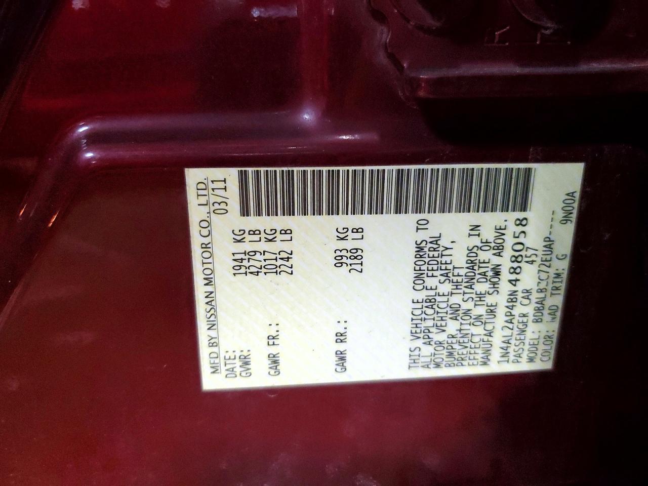 2011 NISSAN ALTIMA 2.5 photo 25