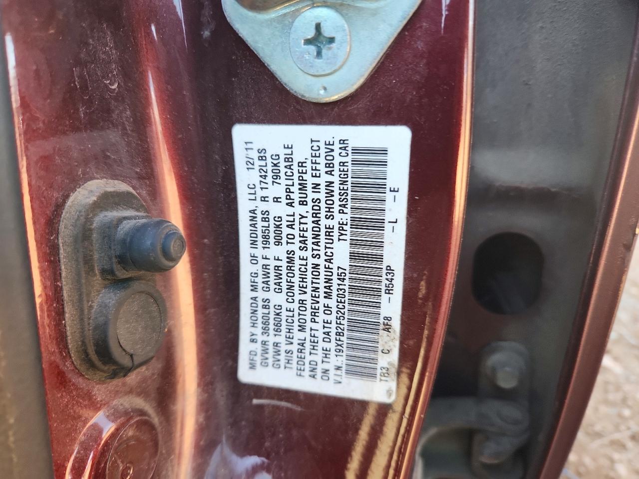 2012 HONDA CIVIC LX photo 23
