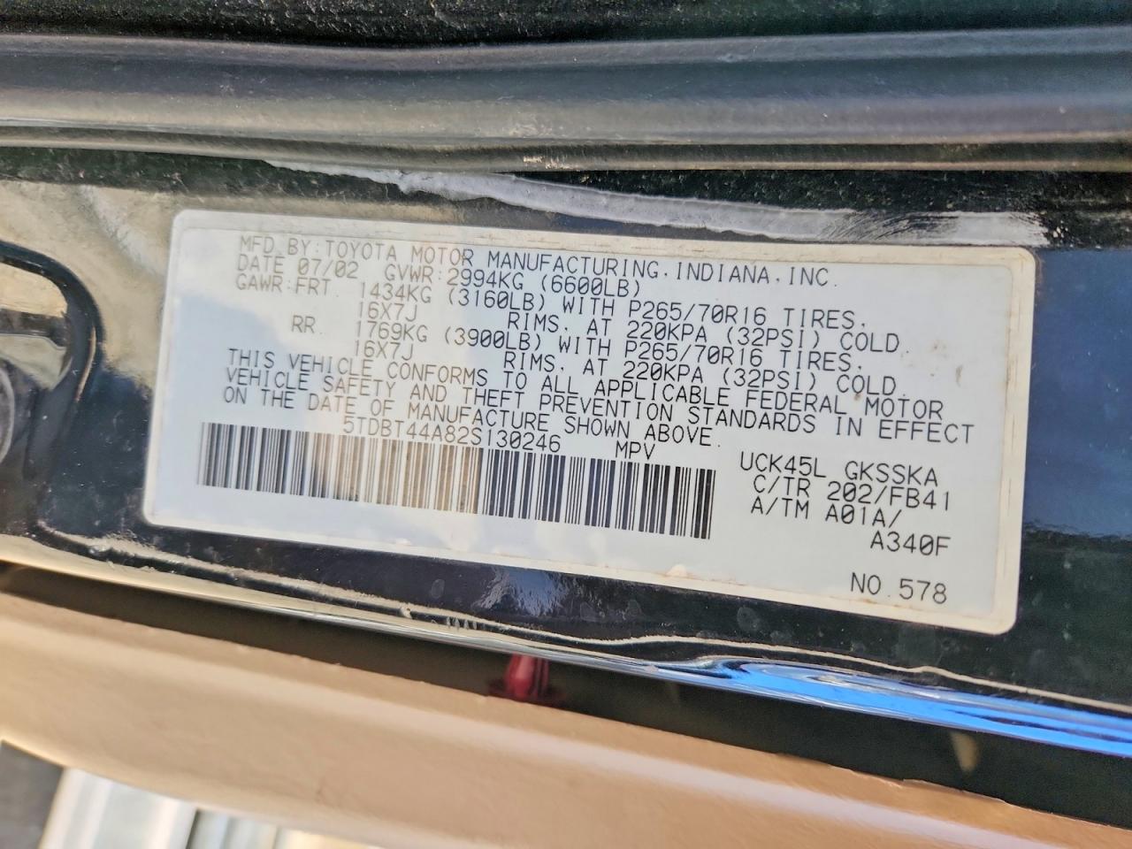 2002 TOYOTA SEQUOIA SR5 photo 25