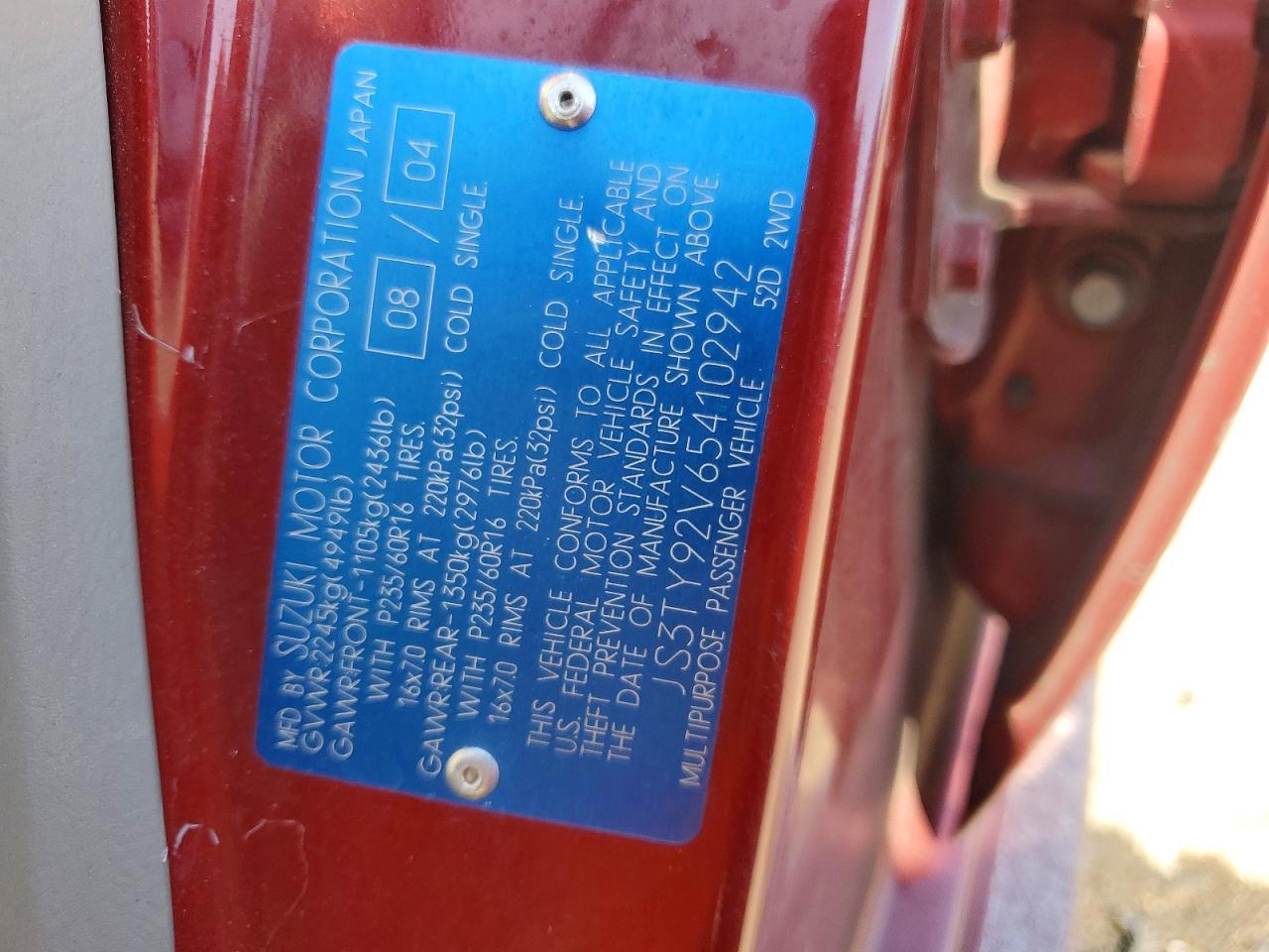 2005 SUZUKI XL7 EX photo 13