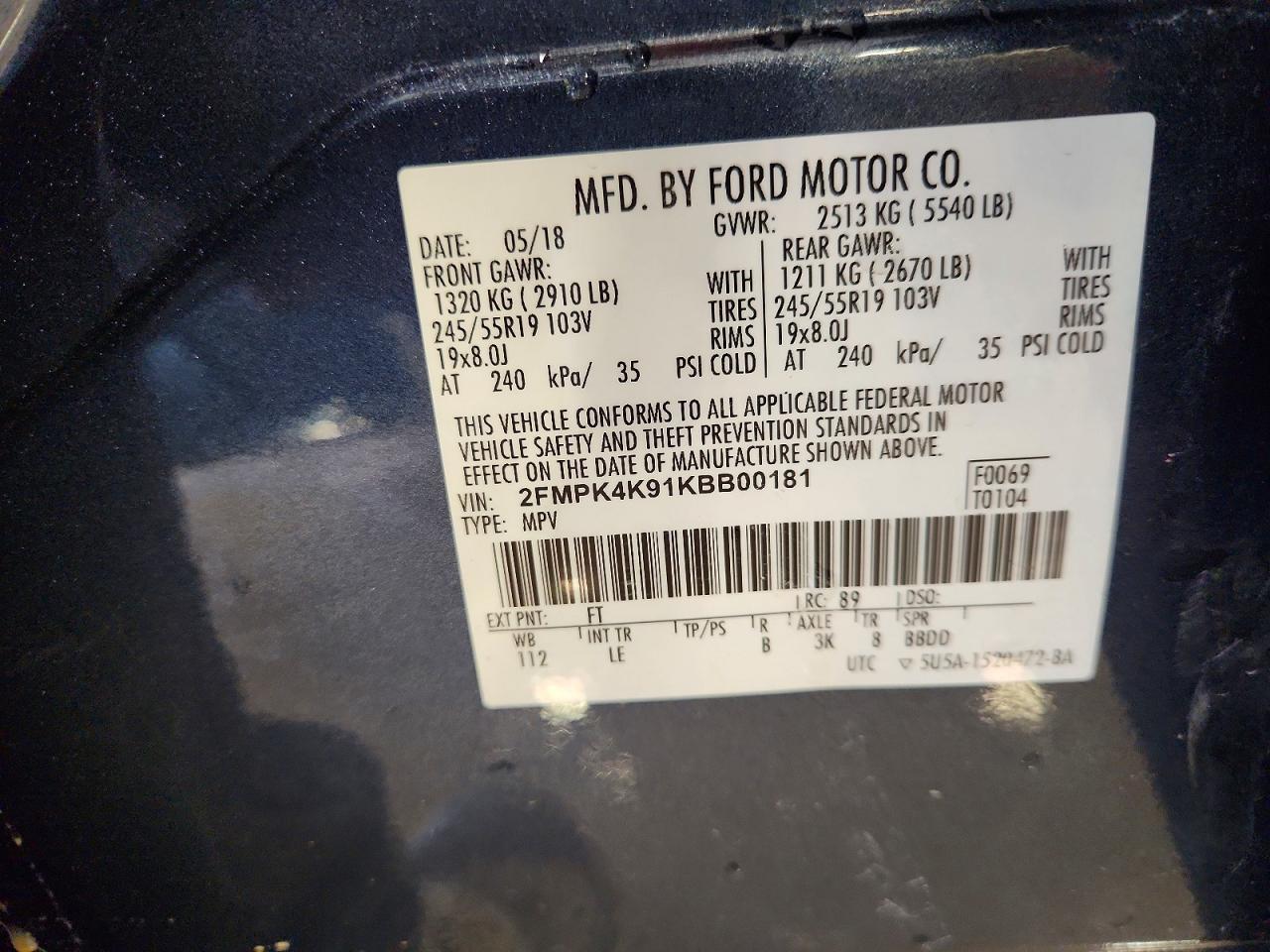 2019 FORD EDGE TITANIUM photo 37