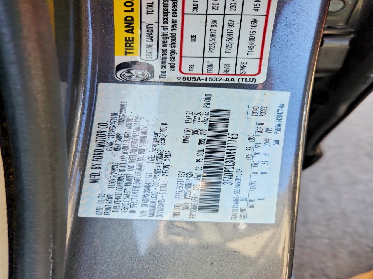 2010 FORD FUSION HYBRID photo 37