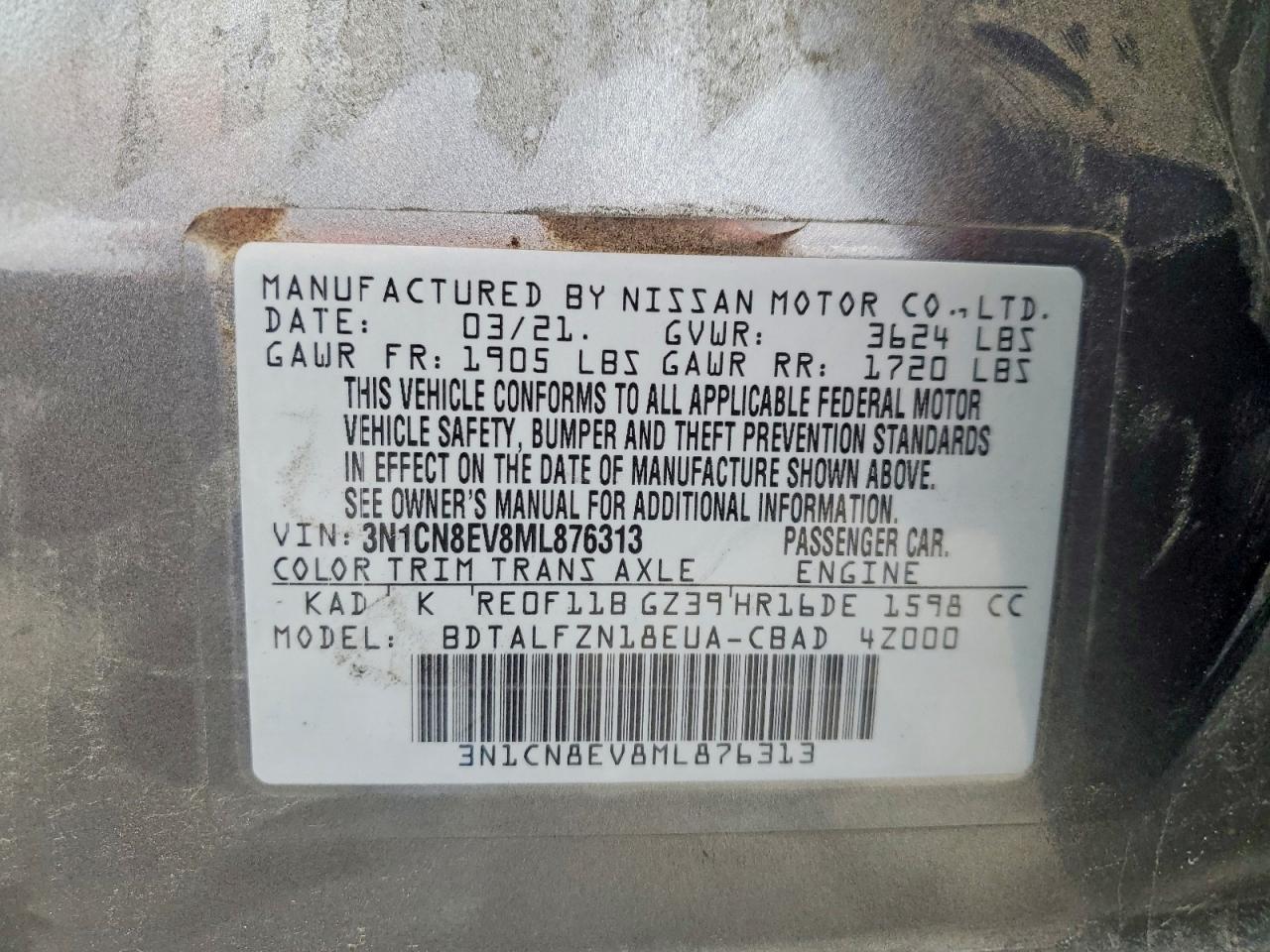 2021 NISSAN VERSA SV photo 13