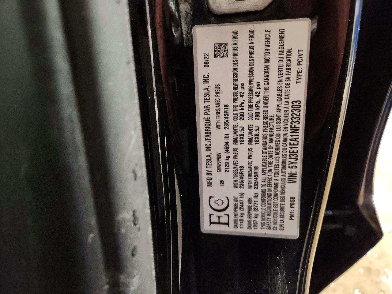 2022 TESLA MODEL 3 photo 25