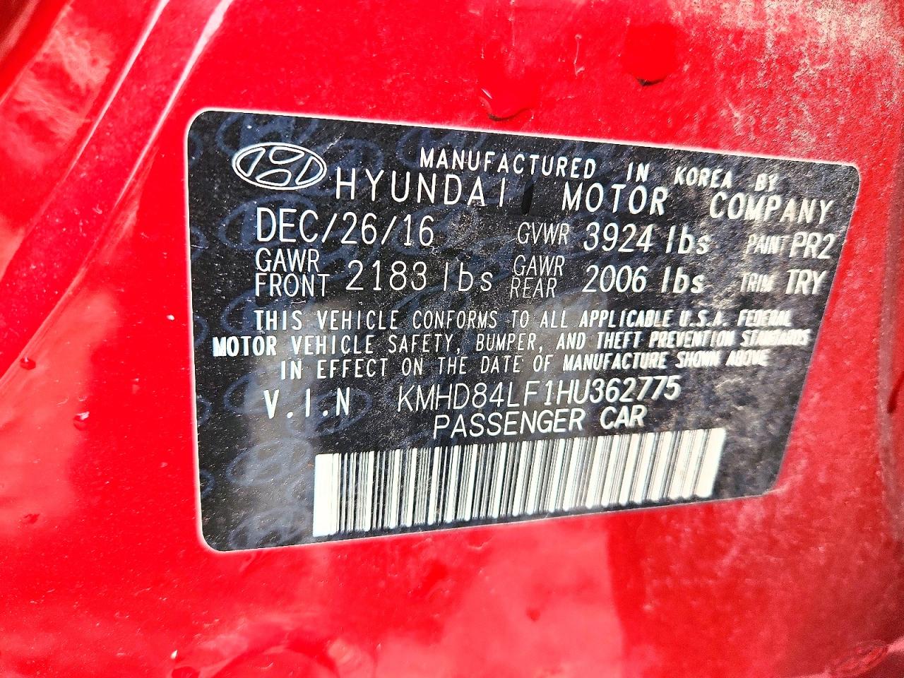 2017 HYUNDAI ELANTRA VALUE EDITION photo 12
