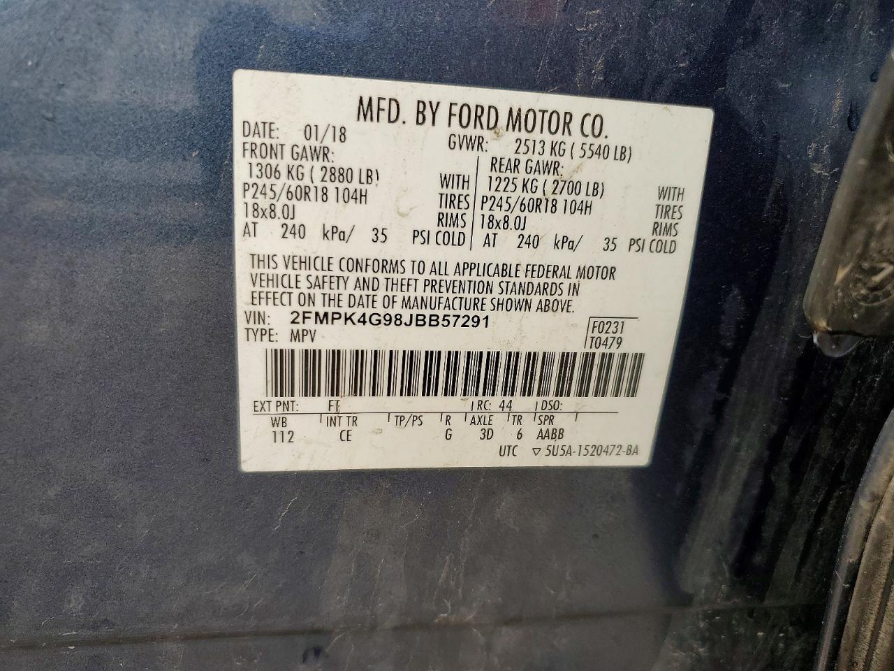 2018 FORD EDGE SE photo 37