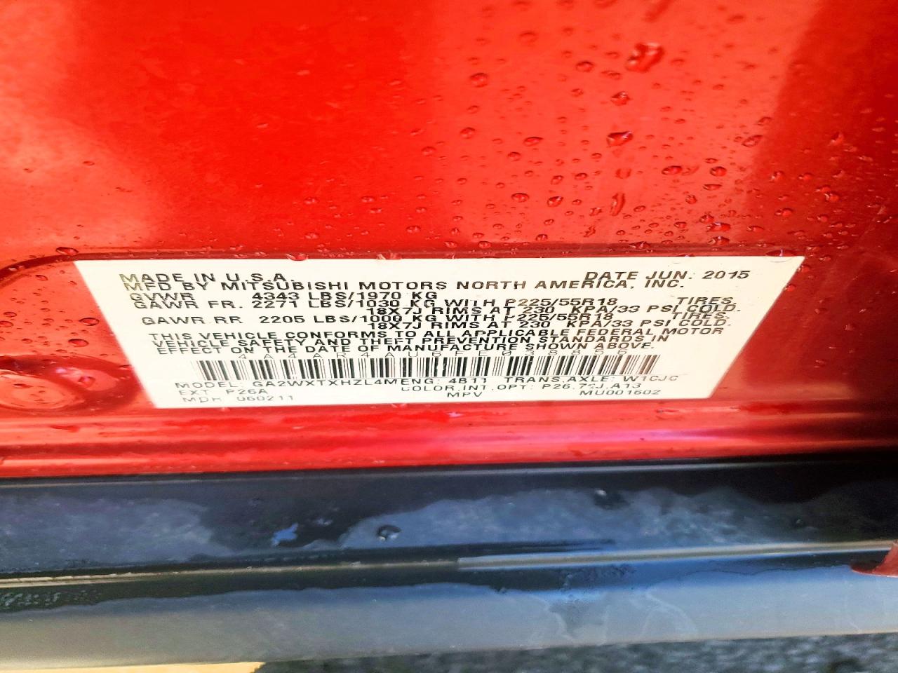 2015 MITSUBISHI OUTLANDER SPORT SE photo 13