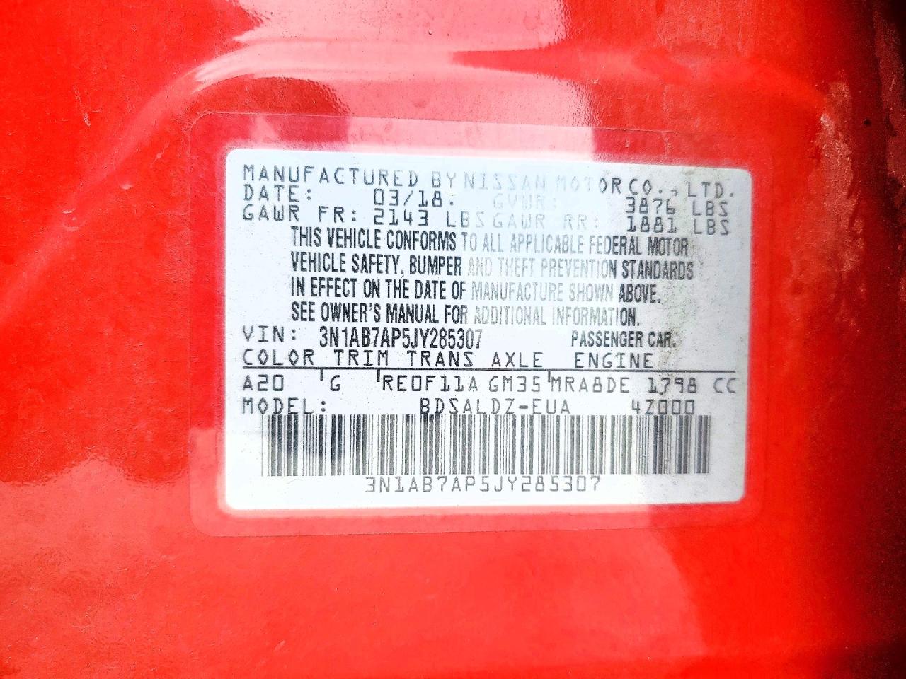 2018 NISSAN SENTRA SV photo 23