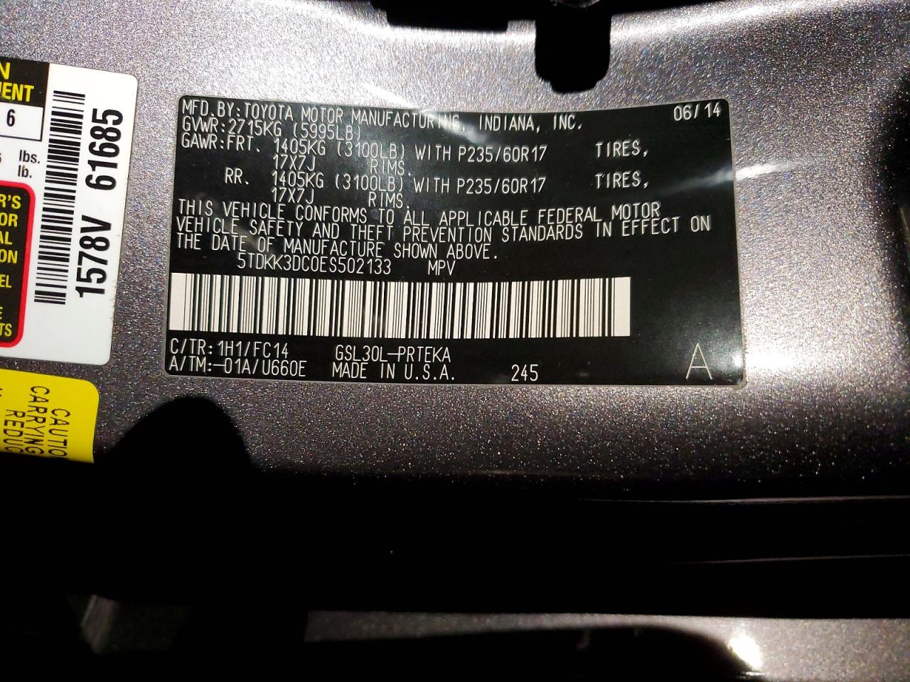 2014 TOYOTA SIENNA LE 8-PASSENGER photo 13