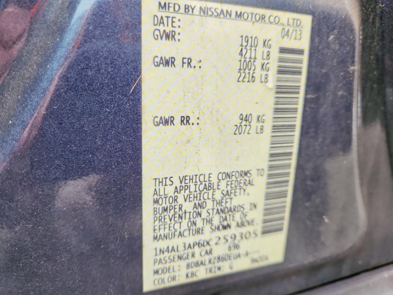 2013 NISSAN ALTIMA 2.5 photo 25
