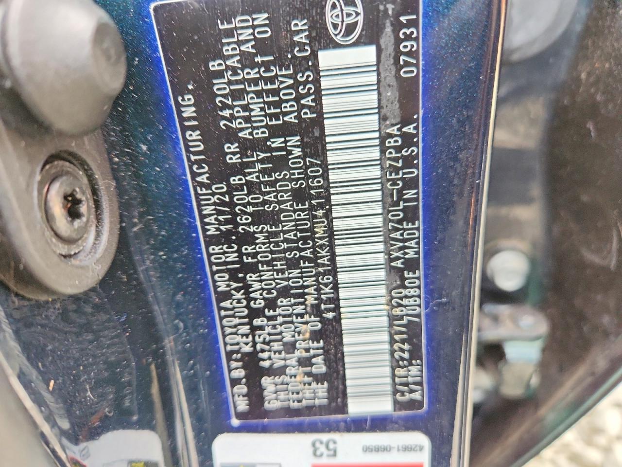 2021 TOYOTA CAMRY XSE photo 12