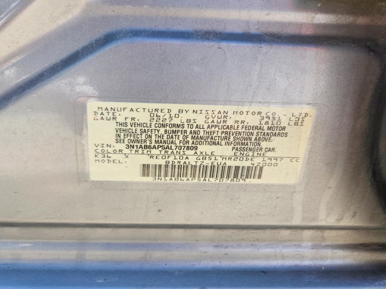 2010 NISSAN SENTRA 2.0 photo 12