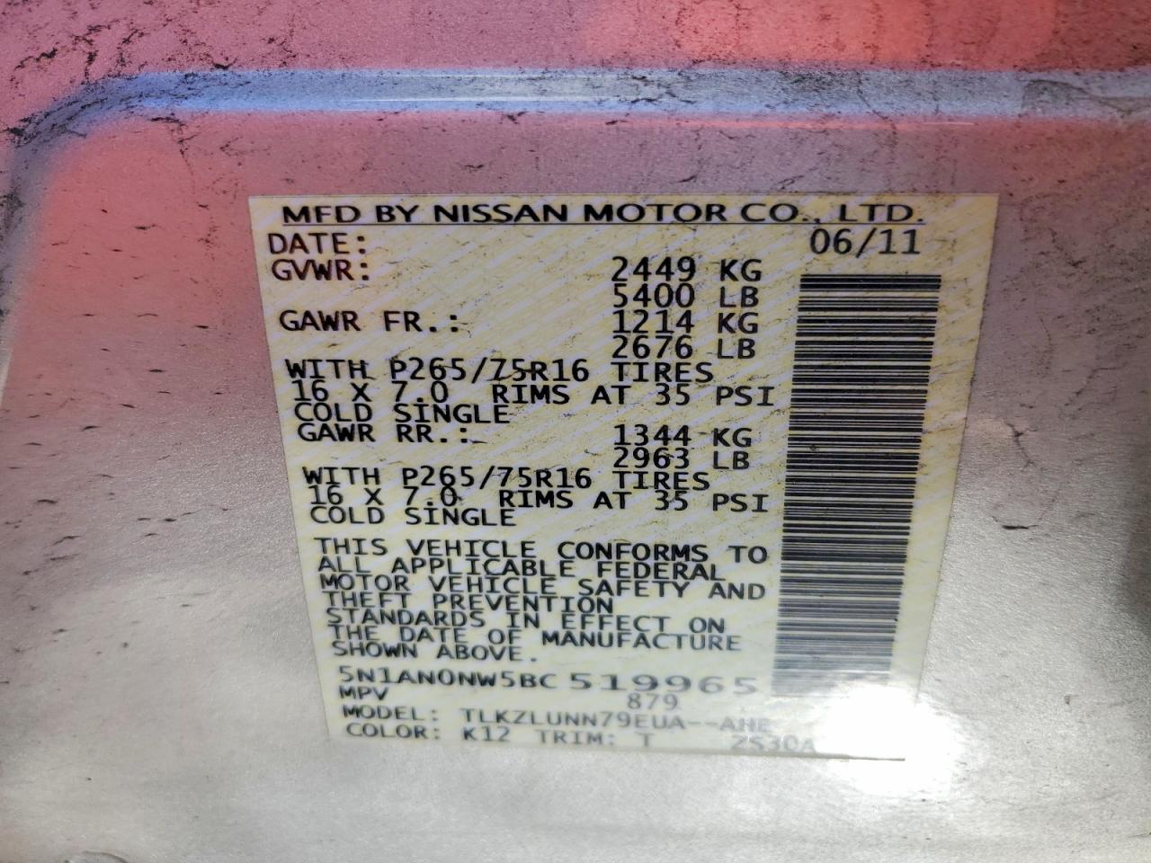 2011 NISSAN XTERRA X photo 13