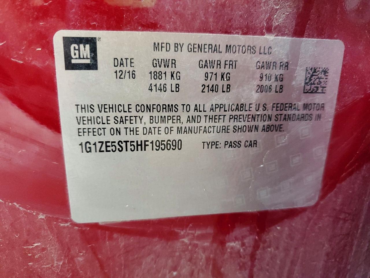 2017 CHEVROLET MALIBU LT photo 23