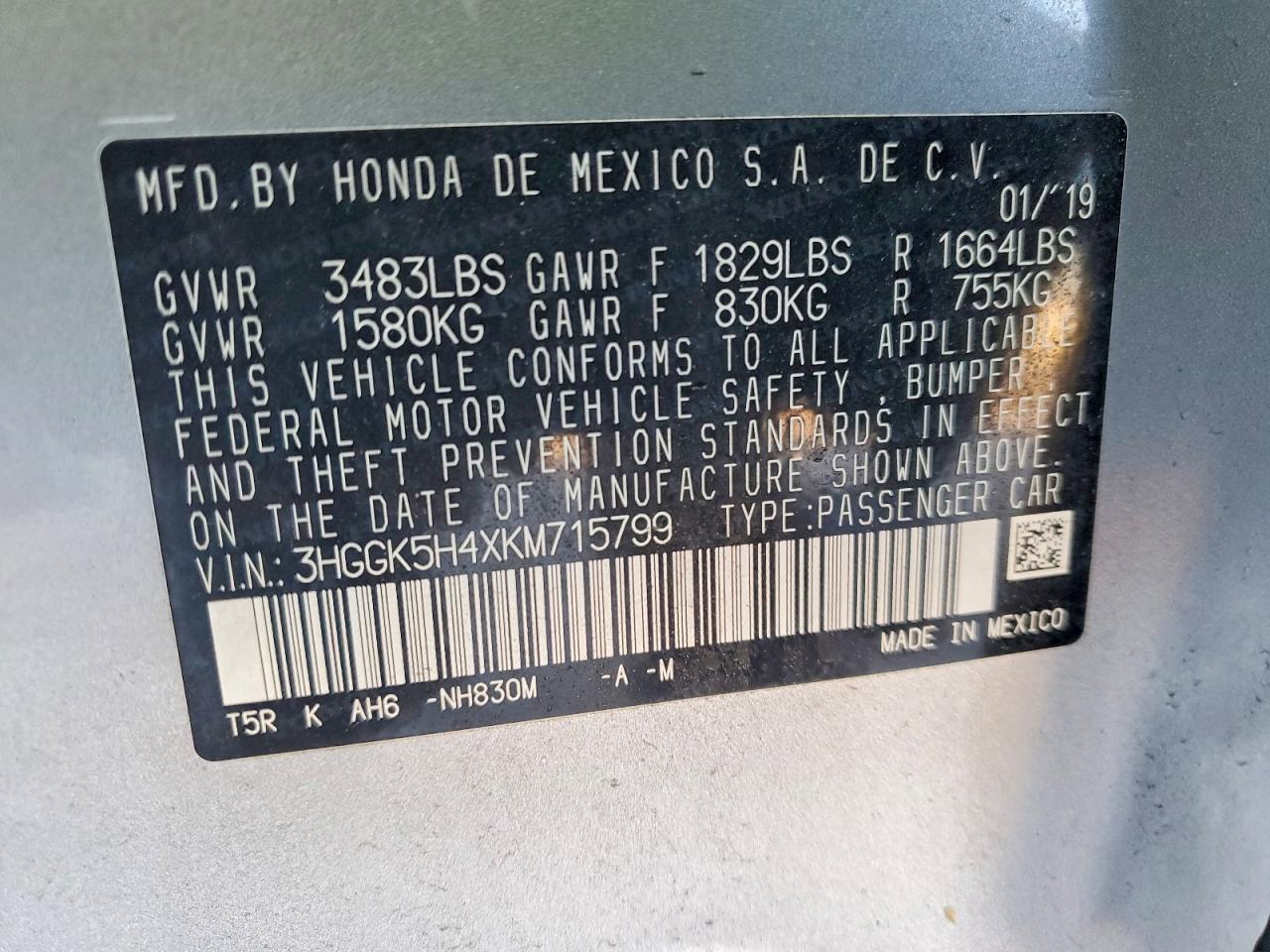 2019 HONDA FIT LX photo 13